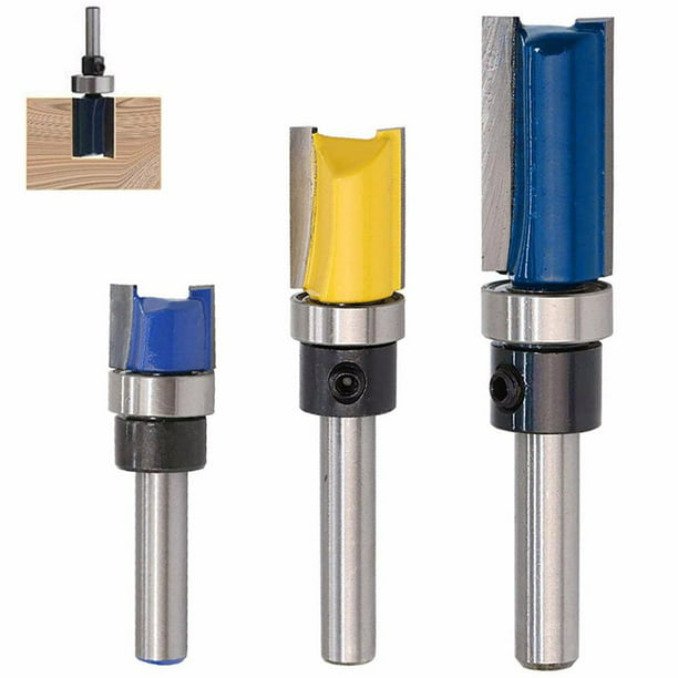 3pcs 1/4 Shank Router Bit Template Cutter Carbon Steel Handle For Woodworking